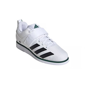 Adidas Powerlift 5 Unisex Weightlifting Shoes - Cloud White/Core Black/Collegiate Green